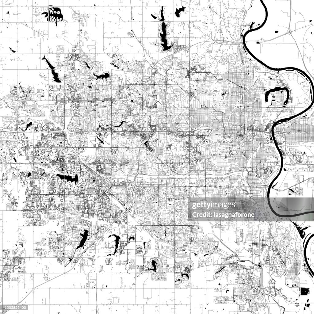 Omaha, Nebraska, de Vectorkaart van de V.S.