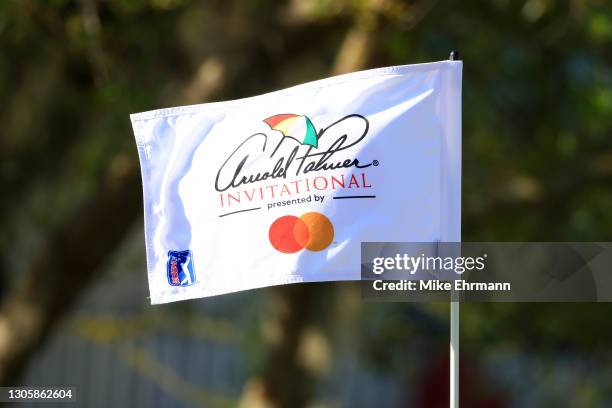 Flag blows in the breeze during the final round of the Arnold Palmer Invitational Presented by MasterCard at the Bay Hill Club and Lodge on March 07,...
