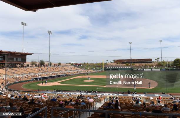 General view of Camelback Ranch during a spring training game between the Colorado Rockies and the Chicago White Sox on March 07, 2021 in Glendale,...
