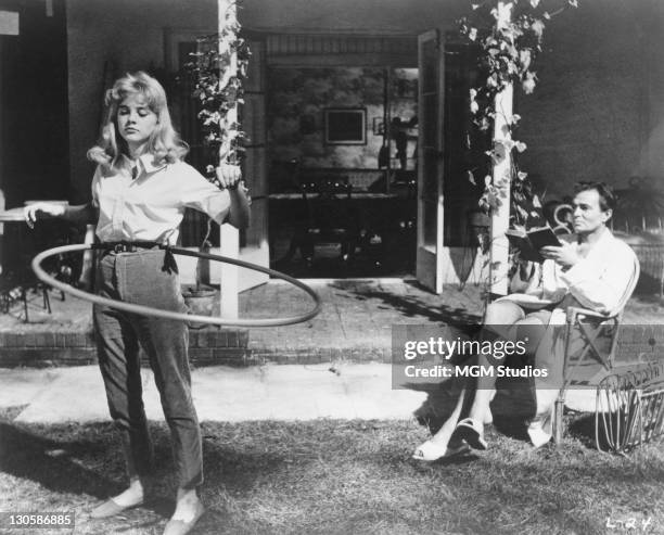 Sue Lyon as Dolores 'Lolita' Haze and James Mason as Humbert Humbert, in a scene from 'Lolita', directed by Stanley Kubrick, 1962.