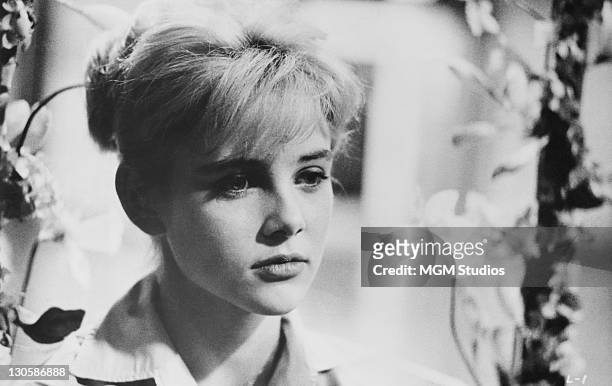 American actress Sue Lyon as Dolores 'Lolita' Haze, in a scene from 'Lolita', directed by Stanley Kubrick, 1962.