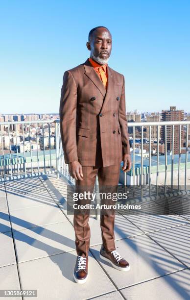 Michael K. Williams poses for the 2021 Critics Choice Awards on March 07, 2021 in the Brooklyn borough of New York City.