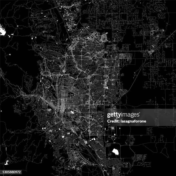 colorado springs, colorado, usa vector map - denver skyline aerial stock illustrations