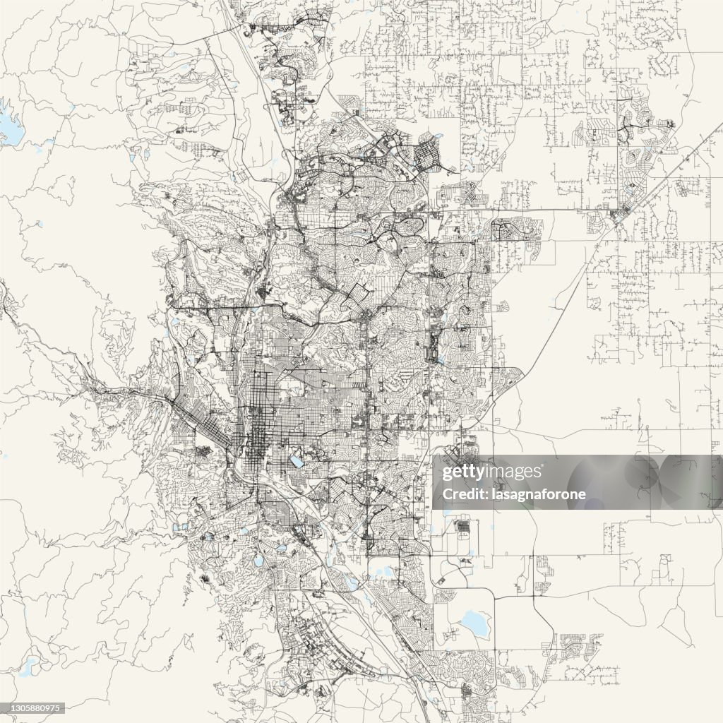 Colorado Springs, Colorado, USA Vector Map