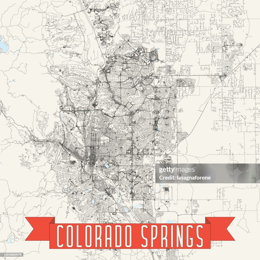 Colorado Springs, Colorado, USA Vector Map