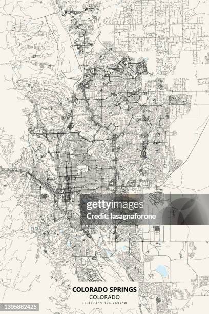 colorado springs, colorado, usa vector map - denver map stock illustrations