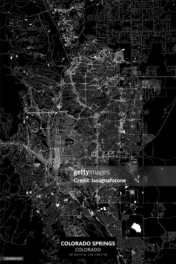 Colorado Springs, Colorado, USA Vector Map