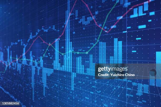 stock market financial growth chart - economy stockfoto's en -beelden
