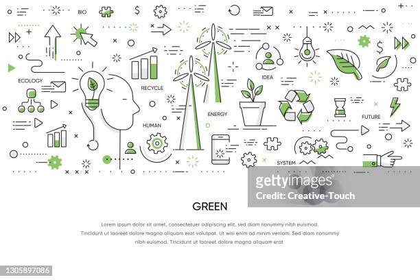 doodle work concept - environmental issues stock illustrations
