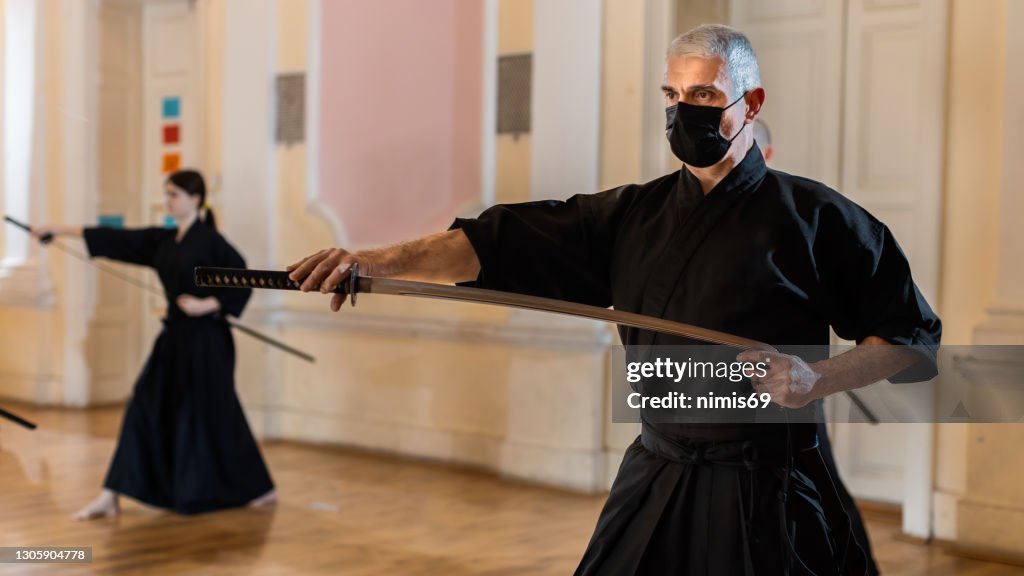 Martial Arts - Iaido sensei with sword
