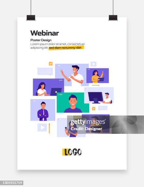 e-learning, online education and distance education related modern vector illustration - computer dashboard stock illustrations