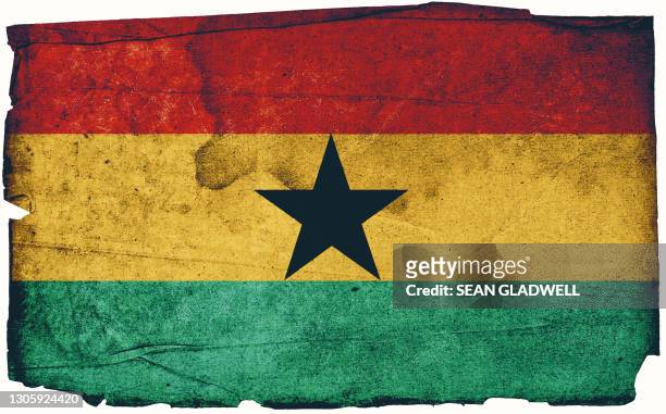 ghanaian grunge flag - ghanaian flag stock pictures, royalty-free photos & images