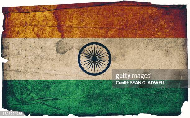 indian grunge flag - indian flag stock pictures, royalty-free photos & images