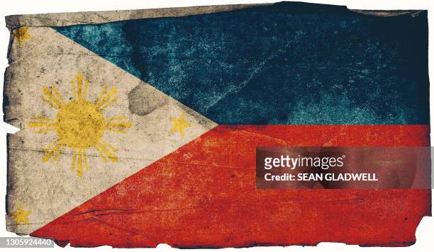 philippines grunge flag poster - filipino flag stock pictures, royalty-free photos & images