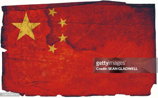 chinese grunge flag - 中国の国旗 ストックフォトと画像