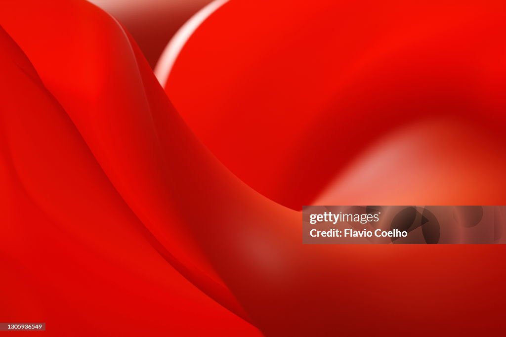 Red curved surface