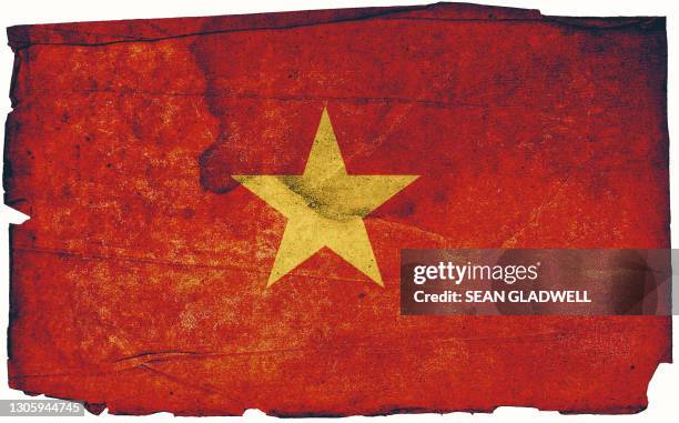 grunge vietnamese flag - vietnam flag stock pictures, royalty-free photos & images