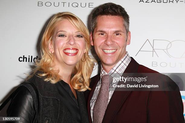 Actress Jill Benjamin and husband TV personality John Henson attend the 2nd annual Autumn Party at The London Hotel on October 26, 2011 in West...