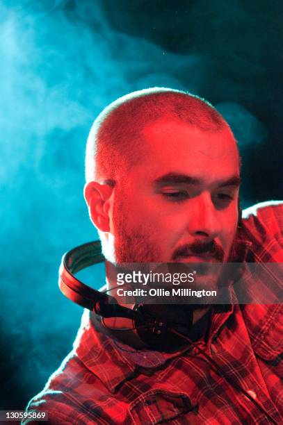 Zane Lowe broadcasts live on BBC Radio 1 during Zane Lowe's BBC Radio 1 Student Tour 2011 with Kasabian at O2 Academy on October 26, 2011 in Leeds,...