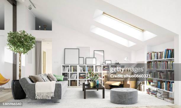 living room sunlight scandinavian style - continental_shelf stock pictures, royalty-free photos & images