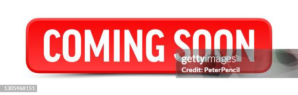 stockillustraties, clipart, cartoons en iconen met binnenkort beschikbaar - knop, banner, labelsjabloon. vector stock illustratie - aankondigingsbord