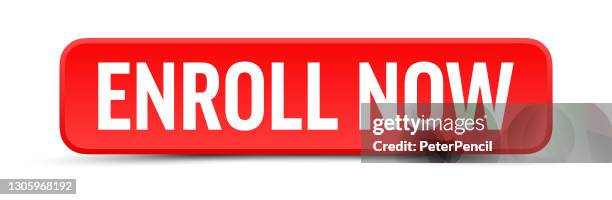 enroll now - button, banner, label template. vector stock illustration - enrollment stock illustrations
