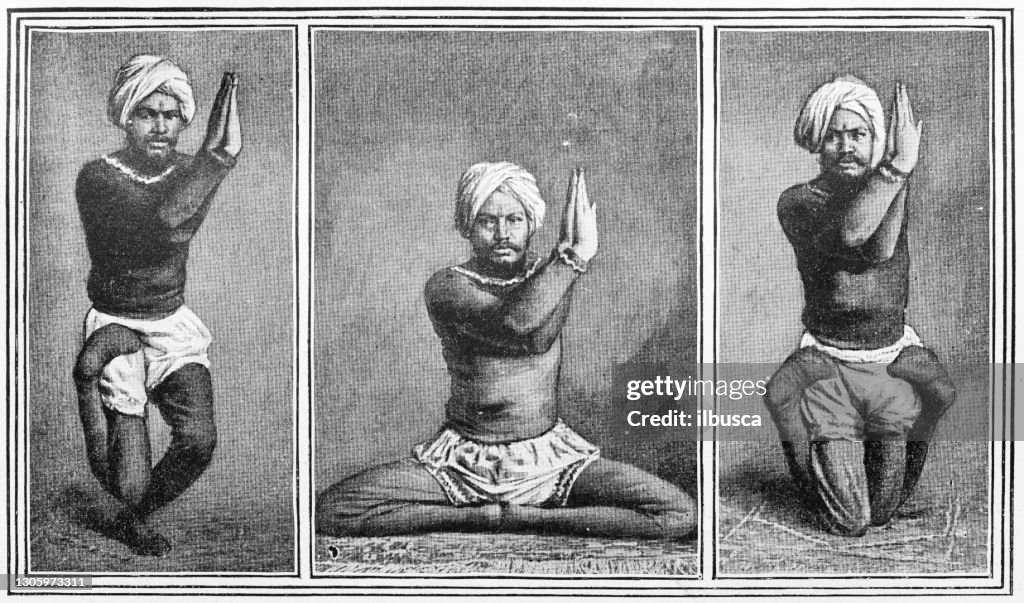 Antique black and white photograph: Fakir