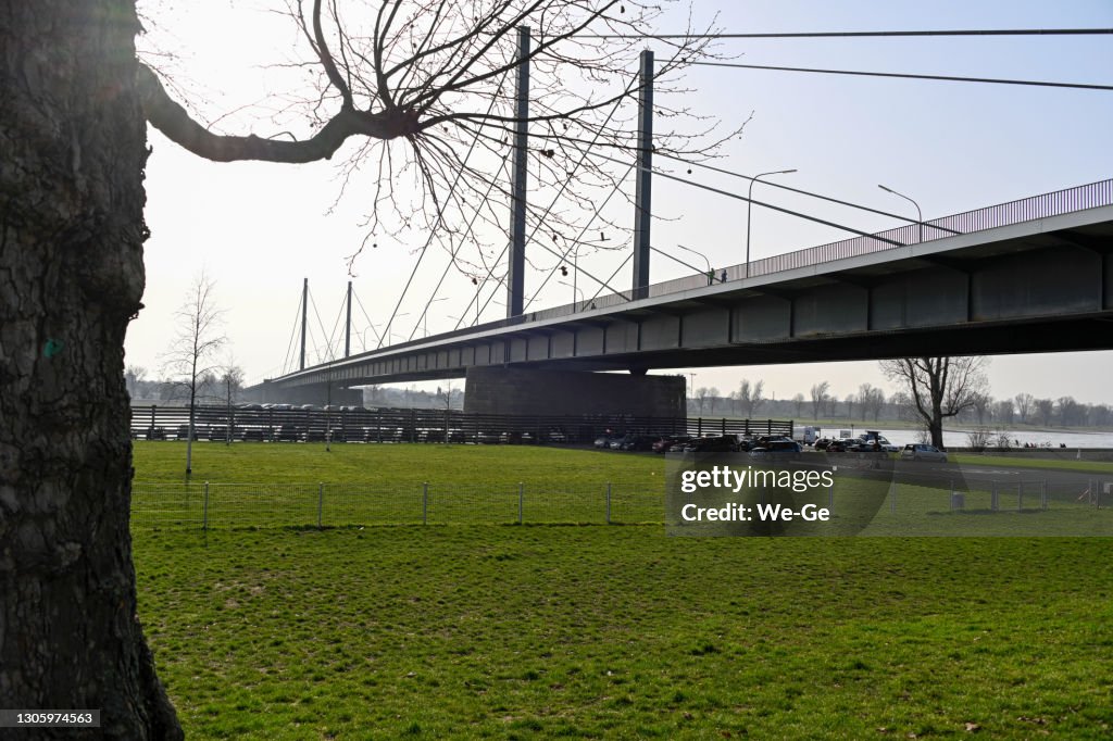 Theodor Heuss Bridge Duesseldorf, also known as North Bridge.