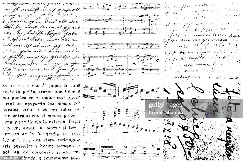 Written Texture Set Of Written Paper Textures Backgrounds High-Res Vector Graphic ...