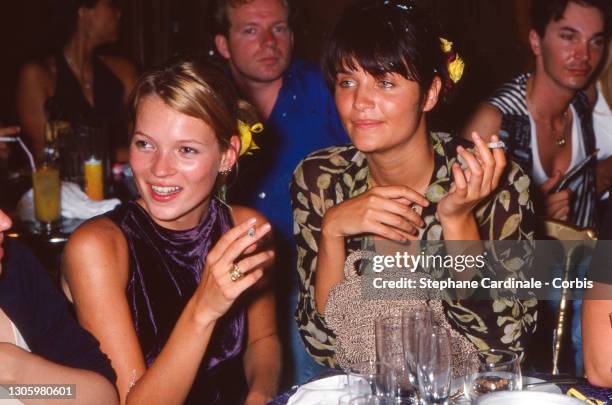 Kate Moss and Helena Christensen attend Stephanie Seymour Celebrates her Bachelorette Party before Wedding with Peter Brant at The Barfly on July 9,...