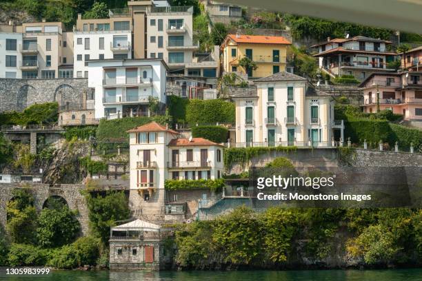 argegno on lake como, italy - italian villa stock pictures, royalty-free photos & images