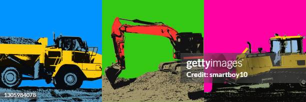 construction vehicles - builders break stock illustrations