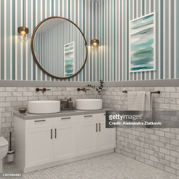 small colorful bathroom - vanity stock pictures, royalty-free photos & images
