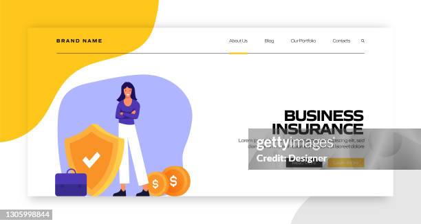 business insurance concept vector illustration for landing page template, website banner, advertisement and marketing material, online advertising, business presentation etc. - safe travel stock illustrations