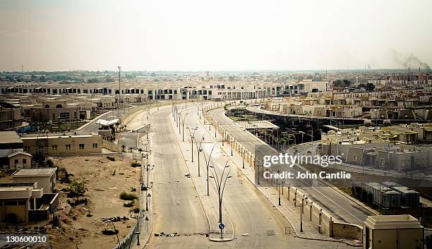 Aerial view of the eastern side of Colonel Gaddafi's home city of Sirte, taken from the 5-star hotel that overlooks it on October 07, 2011 in Libya....