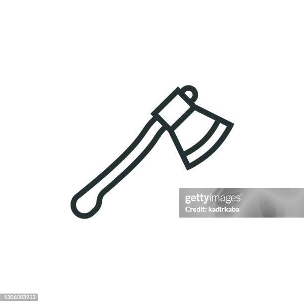 axe line icon - grill top stock illustrations