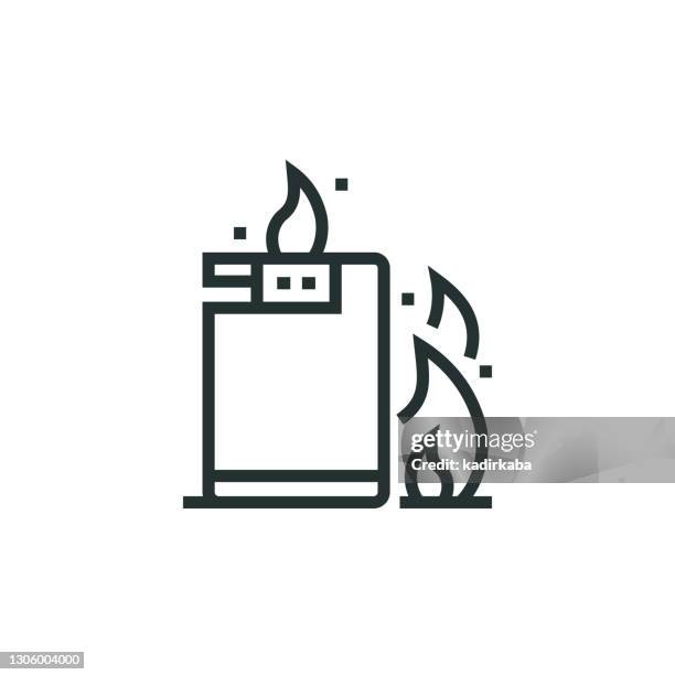 lighter line icon - grill top stock illustrations