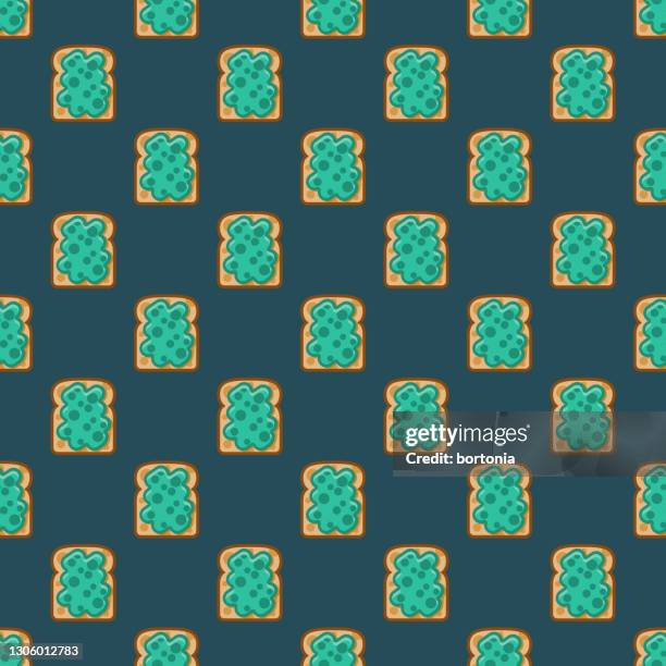 avocado toast pattern - toast bread plain stock illustrations