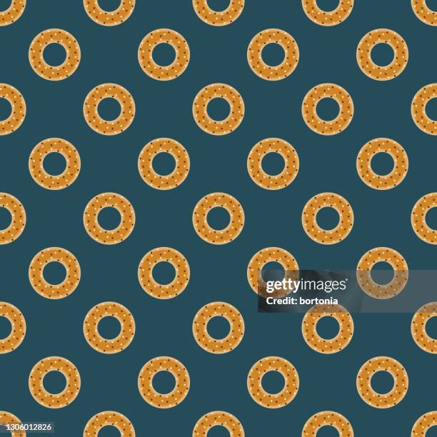 bagel bread pattern - bagel stock illustrations