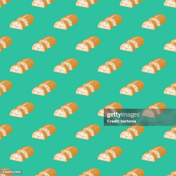 ciabatta bread pattern - baking background stock illustrations
