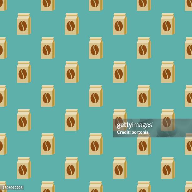 coffee beans pattern - coffee beans background stock illustrations
