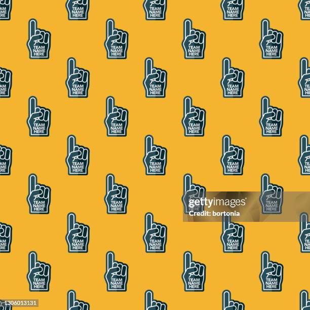 foam finger pattern - cheering hands stock illustrations