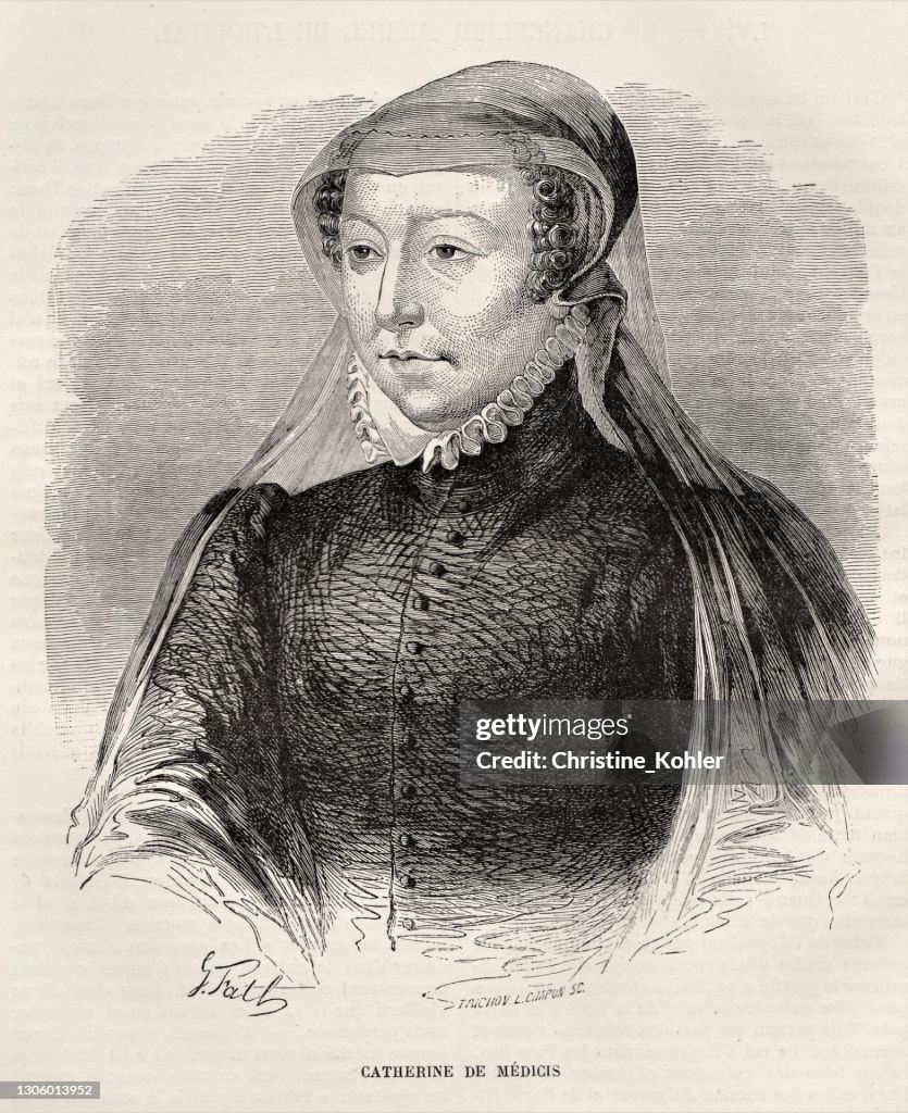 Queen Catherine de' Medici Portrait, French History