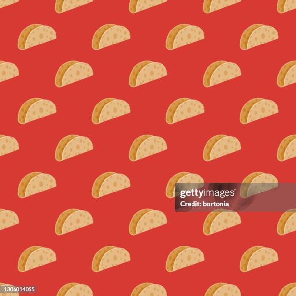 taco shell bread pattern - mexican food background stock illustrations