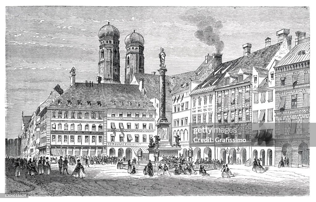 Columna de Santa María en Múnich Alemania 1862