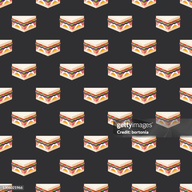 wanpaku sando japanese sandwich pattern - stacked deli meat stock illustrations