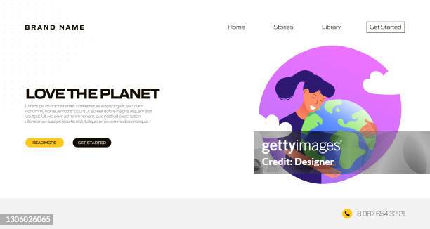 love the planet concept vector illustration for landing page template, website banner, advertisement and marketing material, online advertising, business presentation etc. - deforestation stock illustrations