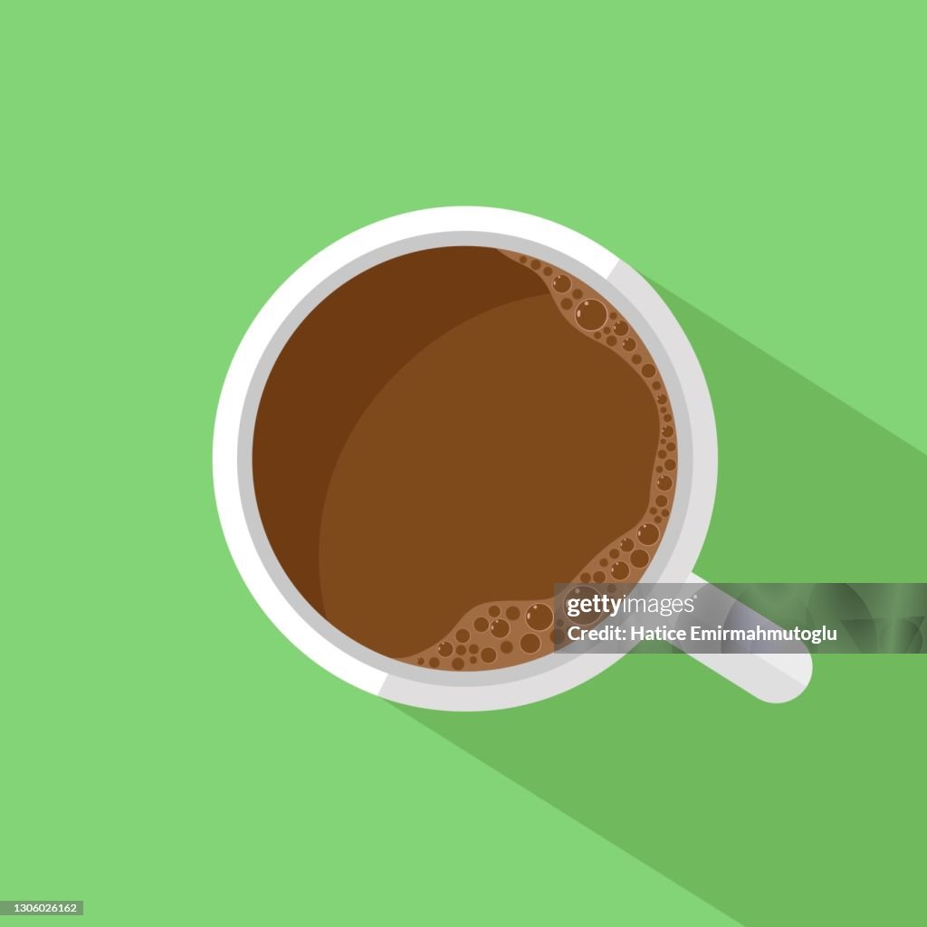 Turkish coffee top view flat design stock illustrator