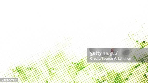 bright green abstract dotted halftone background with copy space. - color surge vibrant color hd stock pictures, royalty-free photos & images