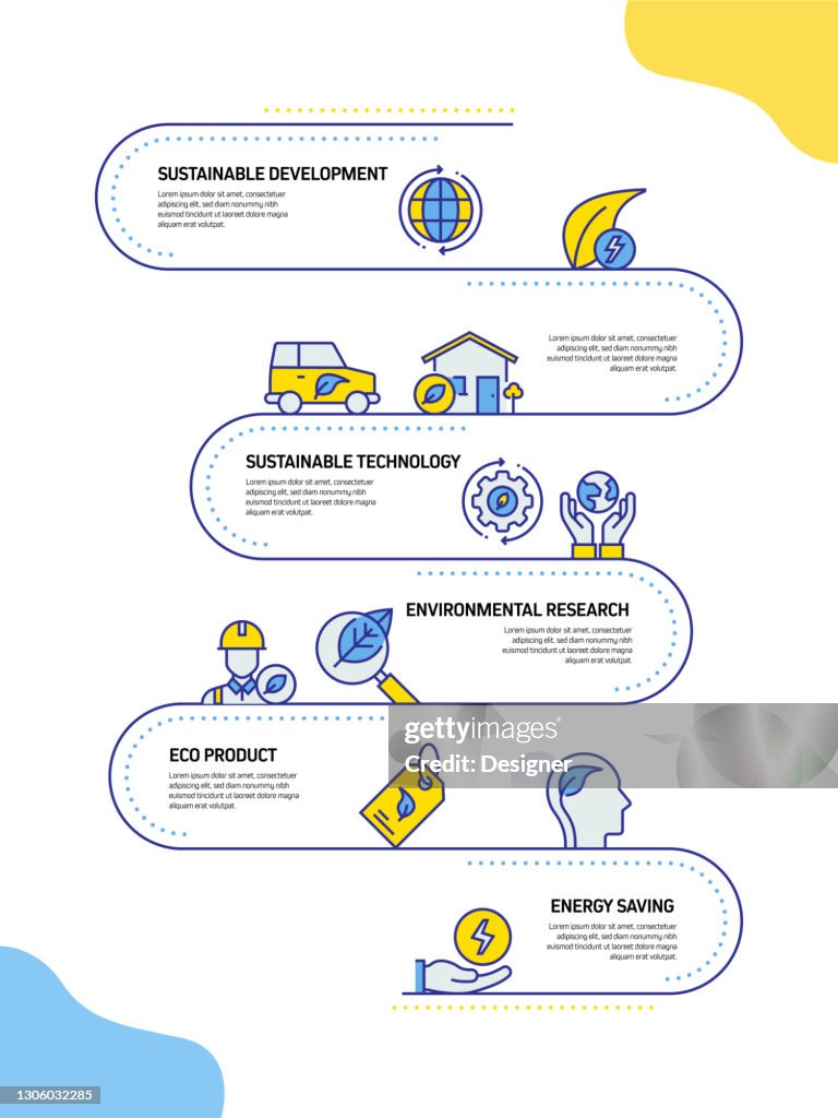 Global Warming Related Process Infographic Template. Process Timeline Chart. Workflow Layout with Linear Icons